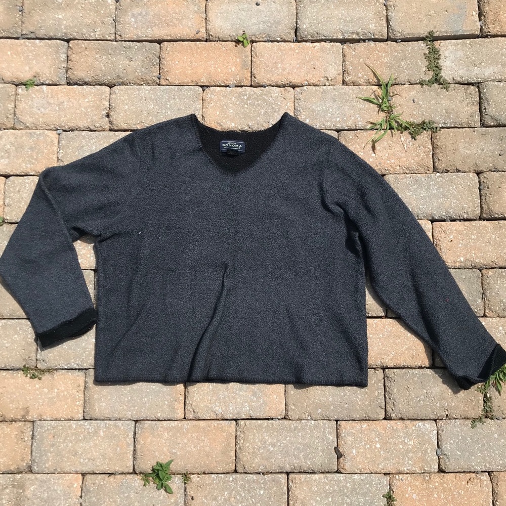 Gray fuzzy sweater